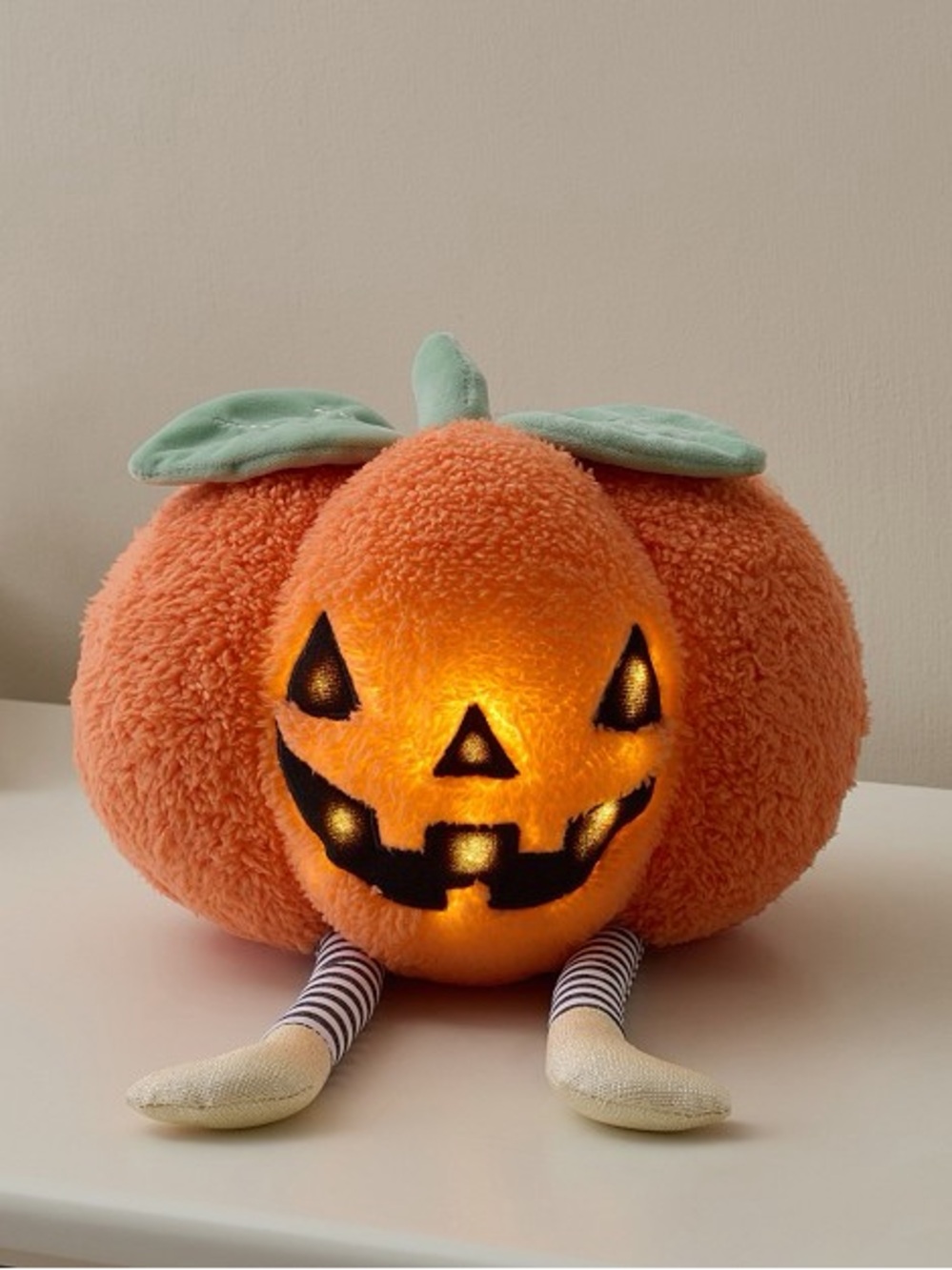 Pottery Barn Kids Light-Up Jack-O'-Lantern Pumpkin 🎃 Plush - BNWT